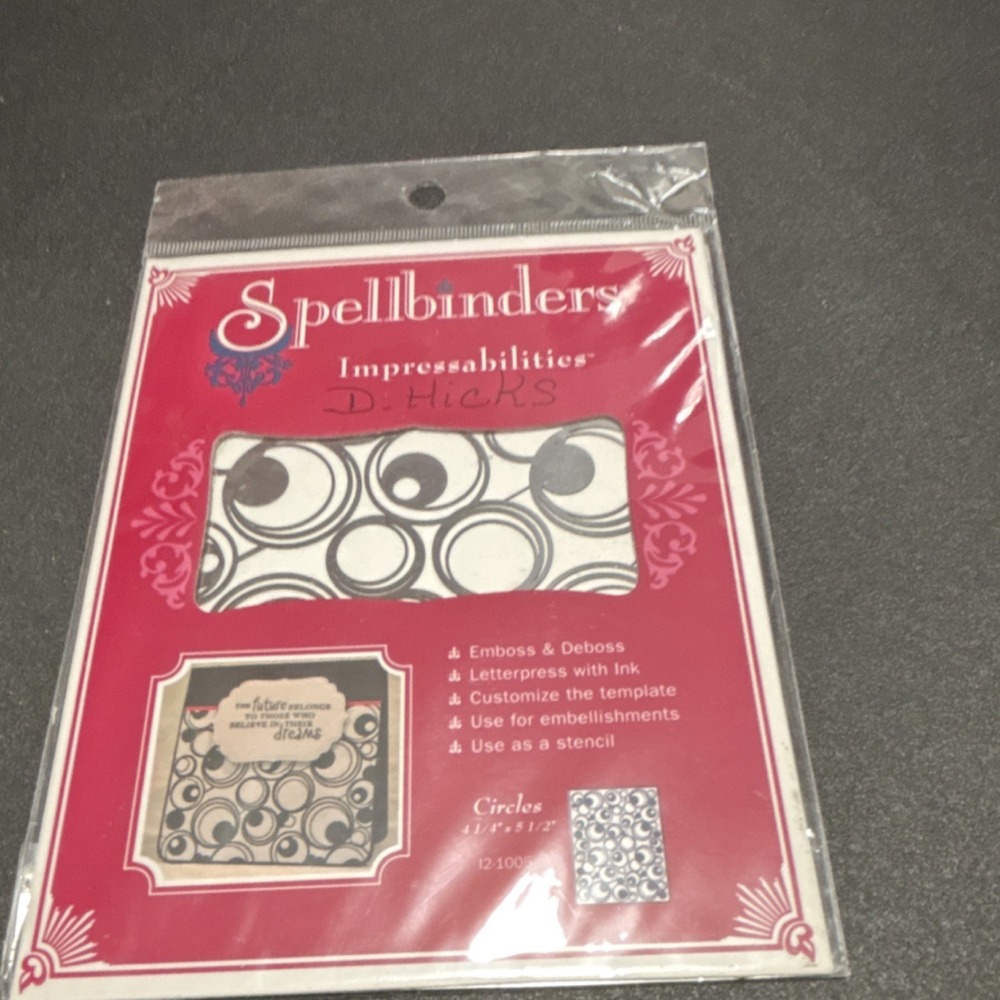 Spellbinders Impressabilities Circles Embossing Stencil Metal I2-1005